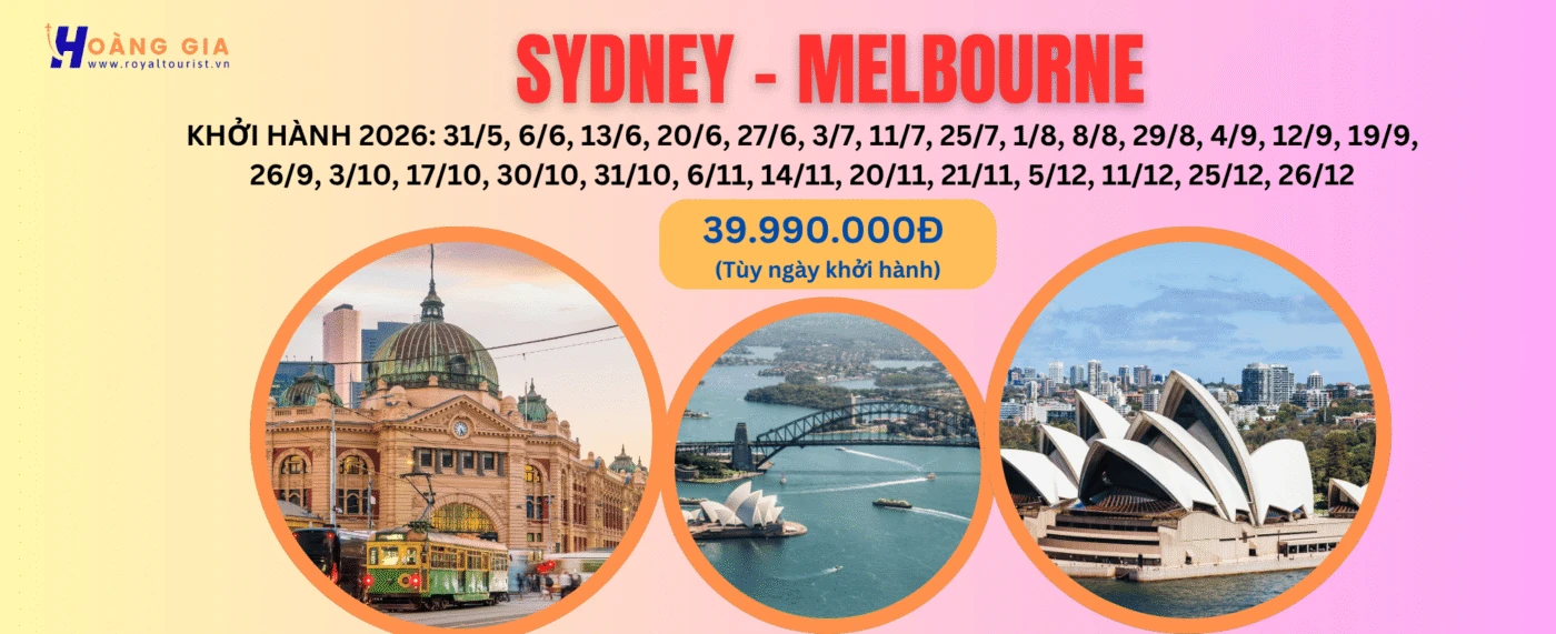 Banner Sydney và Melbourne với lịch khởi hành năm 2026