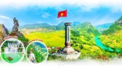 Ảnh ghép cột cờ Lũng Cú và cảnh quan Hà Giang - Royal Tourist