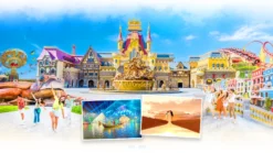 Ảnh ghép giới thiệu điểm vui chơi, biển và đồi cát Phan Thiết - Royal Tourist