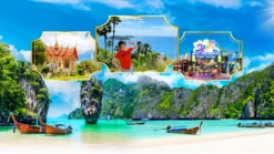 Ảnh ghép giới thiệu biển đảo và điểm tham quan Phuket, Phi Phi - Royal Tourist